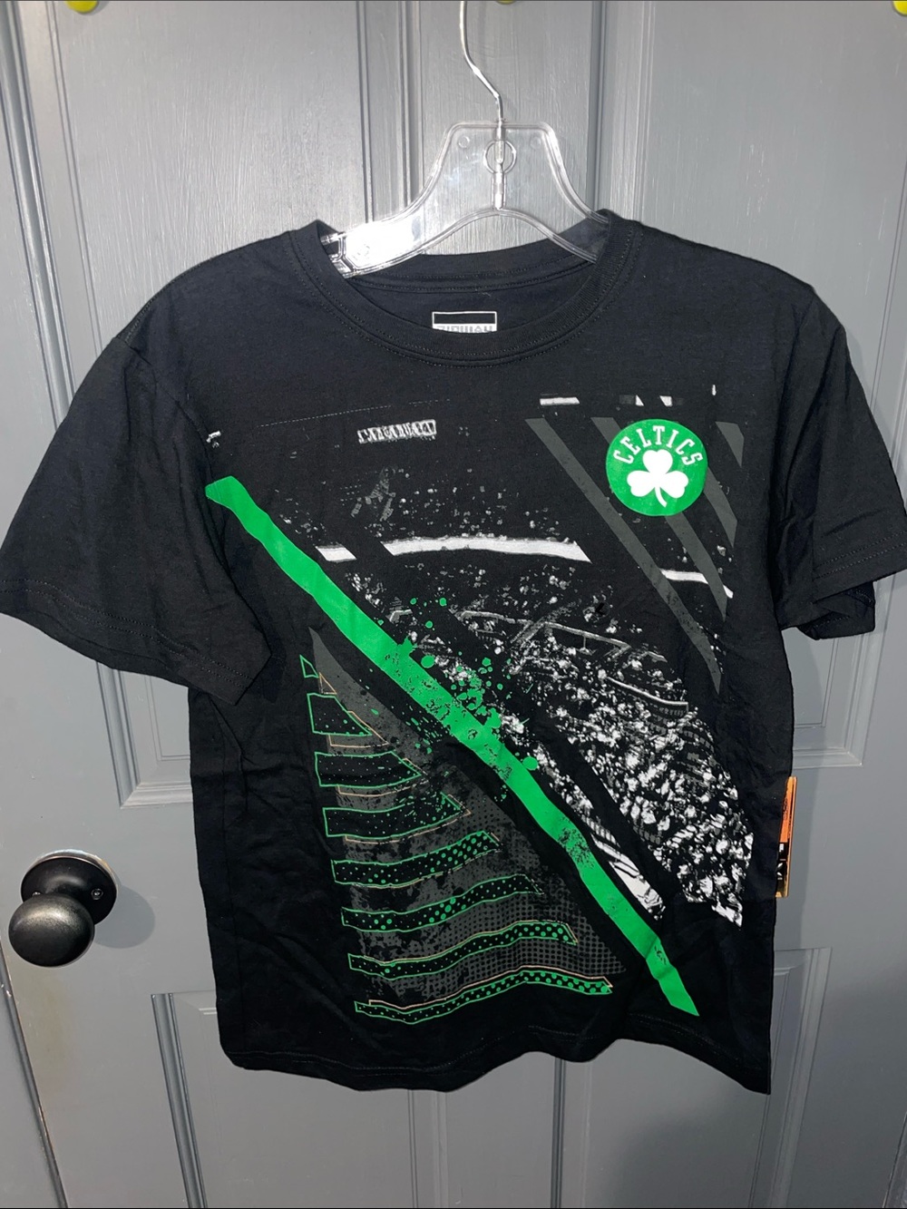 Black & Green Celtics Graphic Short Sleeve Tee for Kids